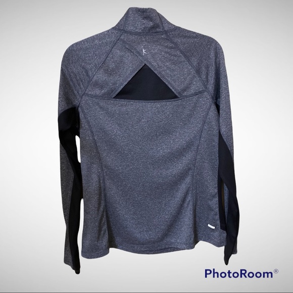 DANSKIN NOW Perfomance Dri More black/grey pullover w/thumb holes, ladies size L - Picture 2 of 5